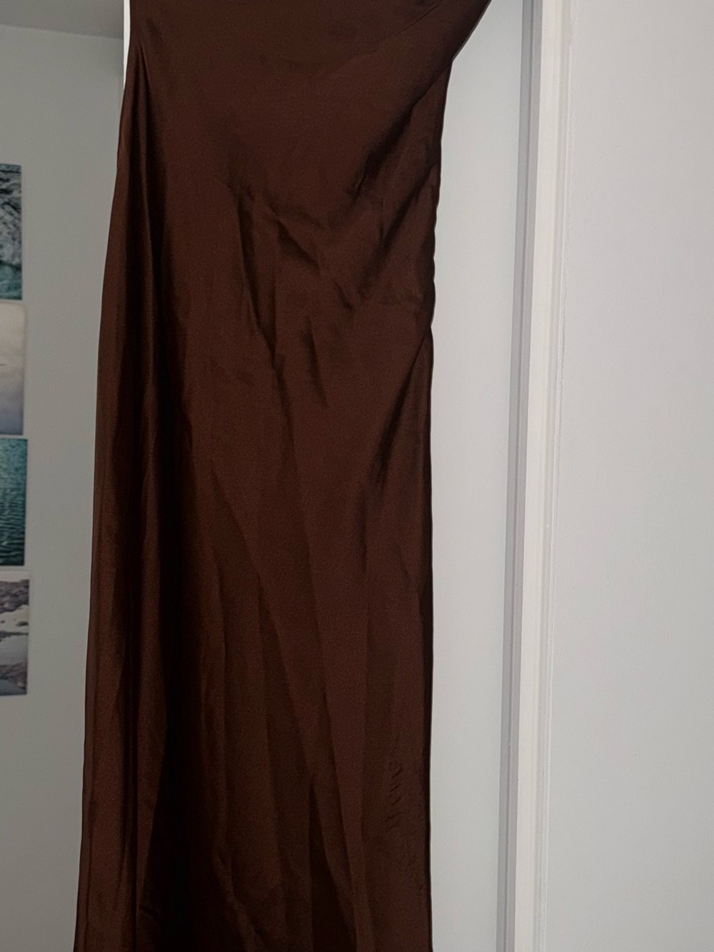 Beginning Boutique Chocolate Brown Satin Maxi Skirt